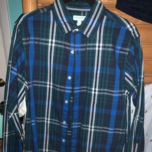 Blue Plaid Dress Shirt